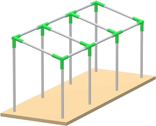 Vista 9 de GoodsZone Juego de Herrajes para Toldo 1-3/8" Techo Inclinado Carport Gazebo Lean to Cobertizo Conectores de Marco Acoplamiento, Juego Completo