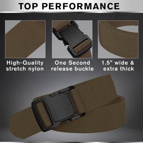 Vista 3 de TECEUM Tactical Belt – Heavy-Duty & Quick Release – Military, Work, Rigger, Duty & Utility Belt for Men