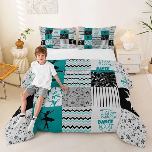 Vista 13 de Erosebridal Softball Comforter Set Patchwork Buffalo Plaid Twin Bedding Sets for Girls Kids Teens Child Galaxy Stars Ball Game Baseball Comforter