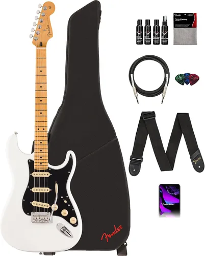 Vista 12 de Fender Player II Modified Stratocaster - Paquete de atardecer con bolsa de concierto, correa, cable, paquete de 3 púas y kit de limpieza de guitarra
