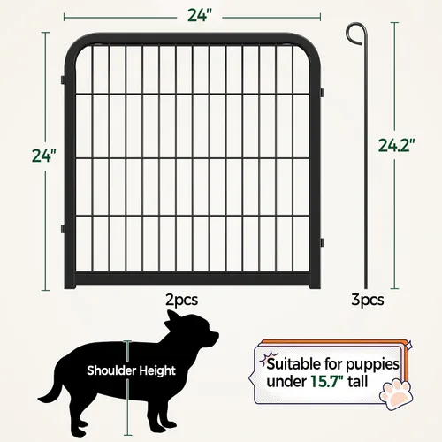 Vista 2 de Yaheetech Corralito para perros, 24 pulgadas, 2 paneles, corral para perros para interiores, resistente, corral de ejercicio para cachorros, valla