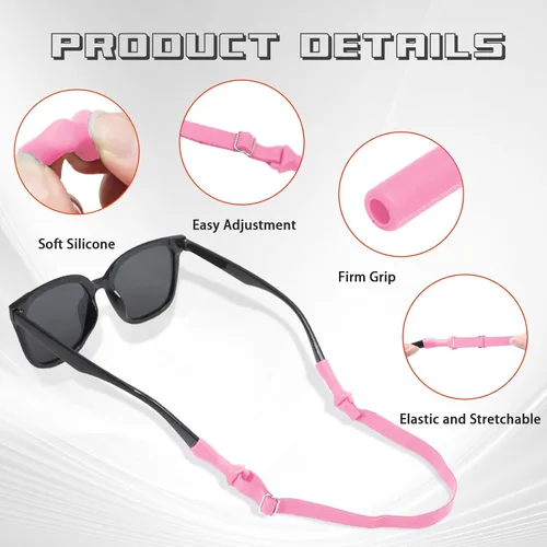 Vista 4 de 5 correas ajustables para gafas, correas de vidrio sin cola, correa de soporte deportivo para gafas y lentes de sol