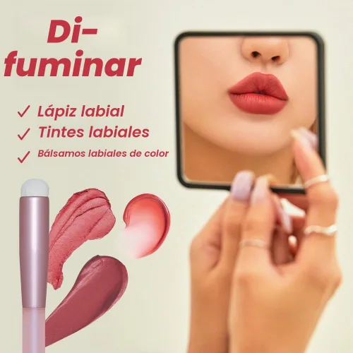 Vista 4 de I'M MEME Brocha para difuminar labios con tapa, reutilizable, multiusos