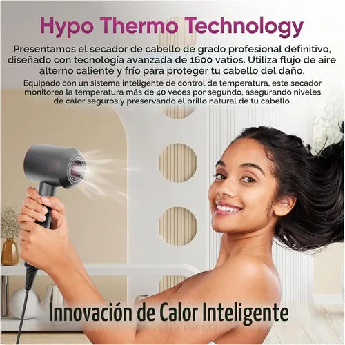 Vista 2 de Super secador de pelo con potente motor digital para un secado rápido