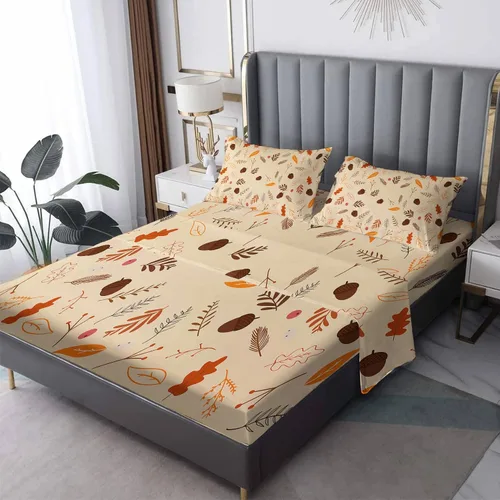 Vista 9 de Juego de sábanas para decoración de otoño, tamaño individual, sábanas de microfibra suave, bolsillo profundo, sábanas y fundas de almohada