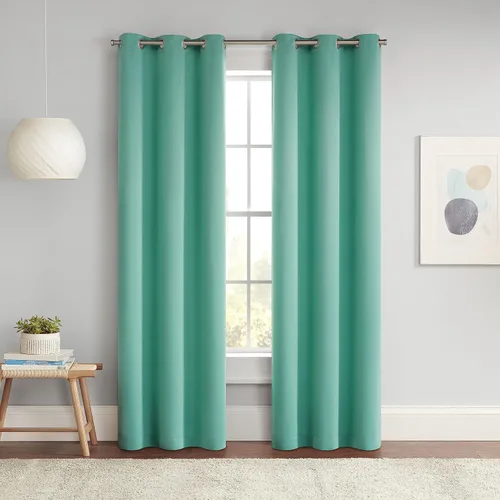 Vista 9 de Eclipse Darrell - Cortinas térmicas blackout para ventana, diseño moderno con ojales, para dormitorio o sala de estar (panel individual), 37 x 54