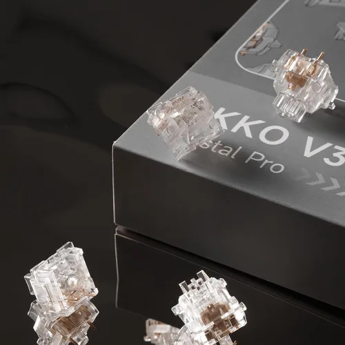 Vista 7 de [Usado] Interruptor de teclado Akko V3 Crystal Pro con vástago a prueba de polvo para teclado mecánico de juegos, interruptores prelubricados