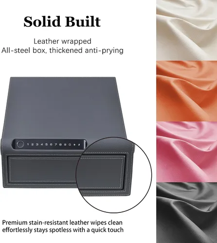Vista 5 de Caja fuerte para joyas con cajones, biométrico de huellas dactilares, caja fuerte deslizante para pistolas, caja fuerte para almacenamiento de joyas
