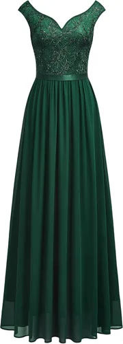 Vista 5 de Miusol Vestido largo formal de fiesta de noche con cuello en V profundo para mujer