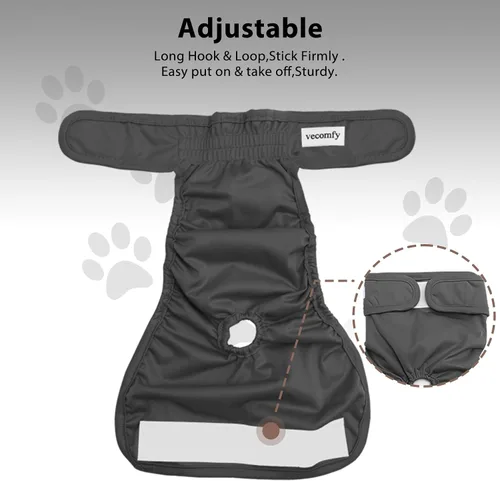 Vista 4 de Vecomfy Pañales Reutilizables para Perras para Perros Pequeños, (Paquete de 4) Pañales Absorbentes Fáciles para Cachorros Recién Nacidos