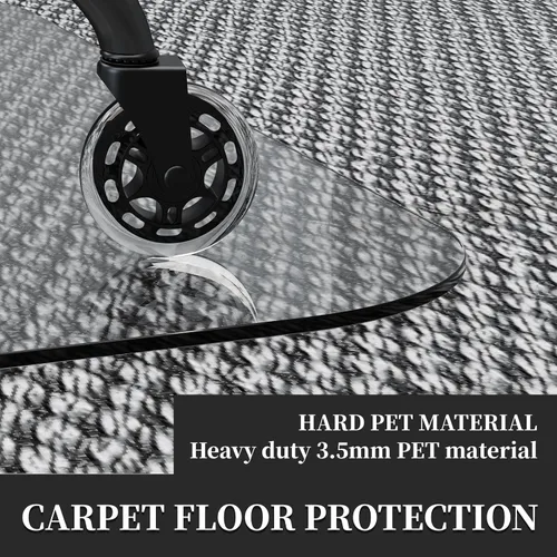 Vista 5 de Tapete transparente resistente para silla de oficina de 32 x 48 pulgadas Chair Mat Under Computer Desk Floor Mat Protector for Carpeted Floors