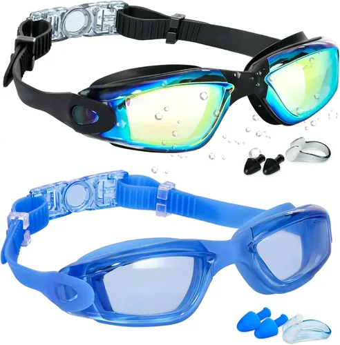 Vista 16 de EWPJDK Gafas de natación – Paquete de 2 gafas de natación antivaho sin fugas para adultos, mujeres y hombres