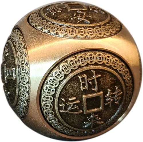 Vista 7 de Rana de dinero Feng Shui de latón de tres patas, riqueza tradicional, estatua de sapo de dinero con juego de 5 monedas de buena suerte, monedas