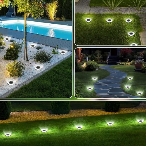 Vista 4 de INCX Luces solares de tierra, paquete de 10 luces solares impermeables para exteriores, luces solares de jardín, iluminación de paisaje para patio