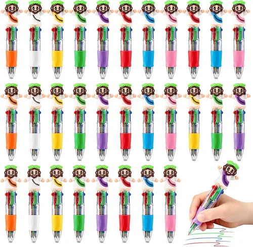 Vista 31 de CZWZ 8 piezas de bolígrafos de cuentas navideños, bolígrafos de plástico con cuentas y cuentas de silicona multicolor, bolígrafos navideños