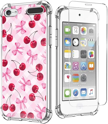 Vista 8 de KANGHAR - Funda para iPod Touch 7, 6 y 5, diseño de vaca, color rosa y marrón