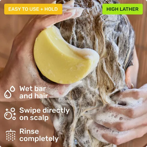 Vista 8 de Ethique Barra de champú clarificante para cabello graso con aceite de ricino, sin plástico, vegano, libre de crueldad, 3.88 onzas, anteriormente St.