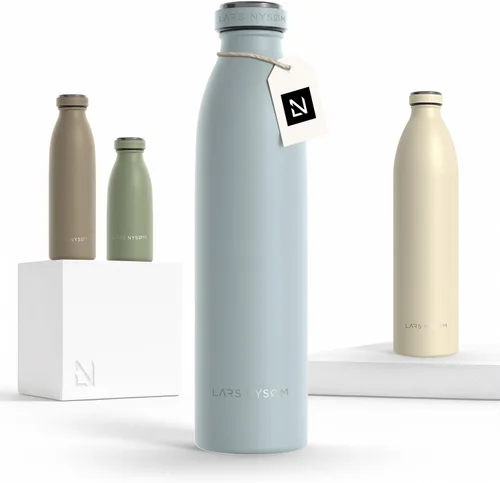 Vista 65 de LARS NYSØM Botella de agua aislada de acero inoxidable de 12 onzas, 17 onzas, 25 onzas, 34 onzas, 51 onzas, frasco térmico aislado para bebidas
