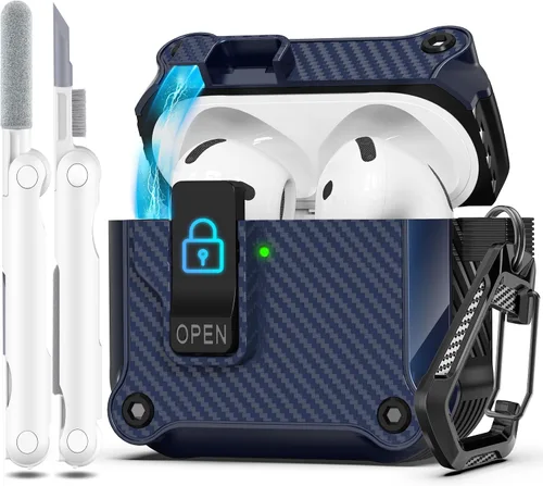 Vista 158 de R-FUN for AirPods 2 Case Cover with Lock Magnetic Lid, Black