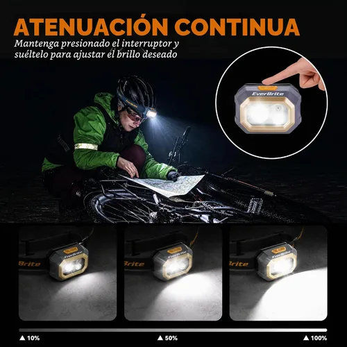 Vista 5 de EverBrite - Linterna frontal recargable de 700 lúmenes con modos de luz blanca, roja y verde
