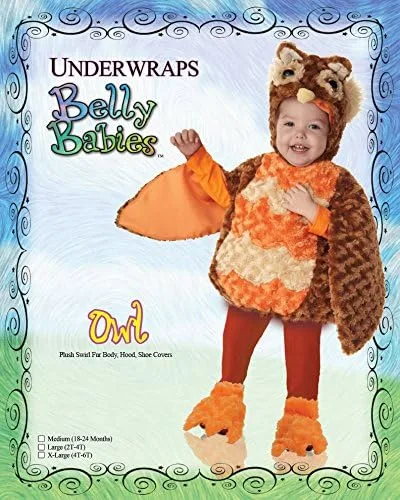 Vista 4 de Disfraz Belly-Babies de Buho para bebé Underwraps