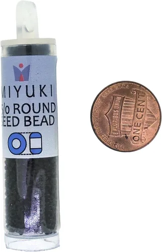 Vista 5 de Miyuki Cuentas de semillas redondas tamaño 15/0 0.29 oz negro mate