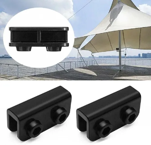 Vista 5 de 4 unids 2 vías pop-up gazebo reemplazo conector piezas de repuesto rectangular soporte conjunto negro