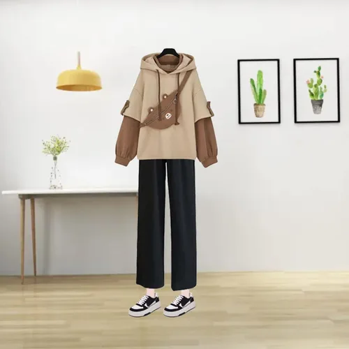 Vista 3 de Sudaderas con capucha de oso para mujer, lindas sudaderas de manga larga con bolsa de personalidad