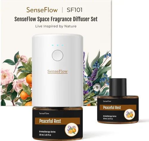 Vista 20 de Difusor de aceite esencial para el hogar, difusor inteligente de aromaterapia sin agua SF101S Pro, aroma de habitación con temporizador y aroma