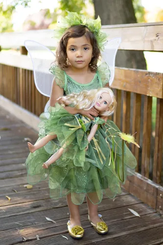 Vista 8 de Little Adventures Pixie Tinkerbell - Disfraz de princesa lavable a máquina, vestido de juego de simulación sin purpurina
