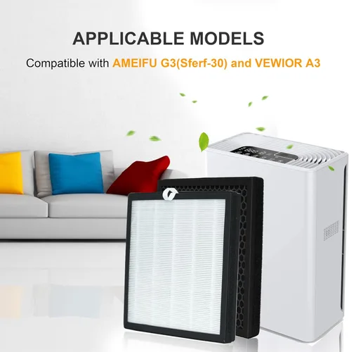 Vista 2 de Filtro de repuesto G3, compatible con el purificador de aire AME G3 Sferf-30, purificador de aire VEWIOR A3 y Tailulu HQZZ-260, filtro de aire 3