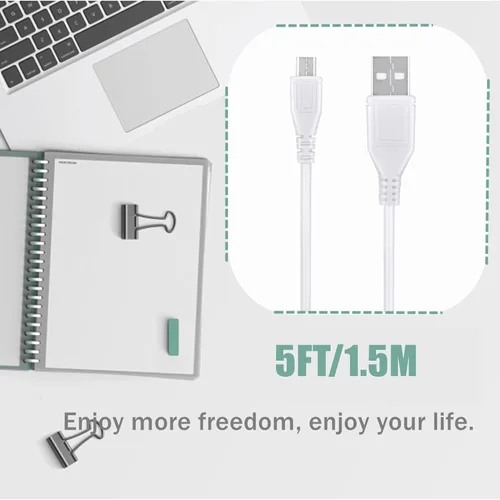 Vista 4 de 3.3ft White Micro USB Adapter Charger Cord Cable Replacement for Edifier MB200 Portable Speaker Power PSU