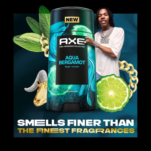 Vista 3 de AXE Fine Fragrance Collection Desodorante en barra Aqua Bergamota, 4 unidades, protección contra olores 48H infundida con aceites esenciales
