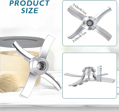 Vista 2 de Cuchilla de paleta de repuesto para Ninja Creami NC300 Series Ice Creamers: Reemplazo de la cuchilla de paleta para Ninja Creamerizer NC299AMZ NC301