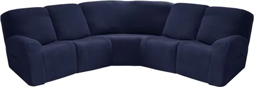Vista 27 de MIFXIN Funda para sofá reclinable esquinero de 5 asientos, fundas elásticas de punto jacquard elástico de 7 piezas para sofá reclinable