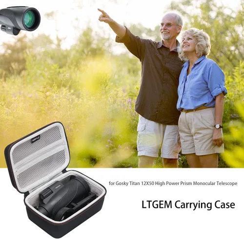 Vista 2 de LTGEM - Funda monocular rígida compatible con telescopio monocular Gosky de 12 x 55 o Titan 12 x 50 o Pankoo 40 x 60