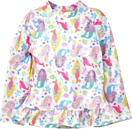 Vista 10 de Flap Happy Camiseta de protección UPF 50+ con volantes para niñas Sirena Fantasea