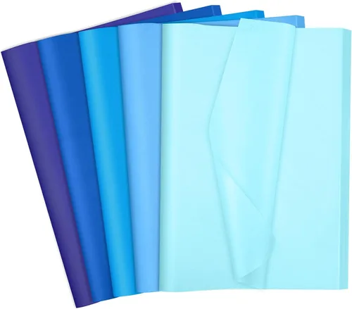 Vista 9 de woric 120 hojas de papel de seda verde para bolsas de regalo, papel de seda multicolor grueso de 17 GSM, a granel para envolver regalos, graduación