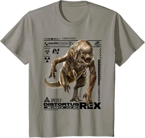 Vista 11 de Jurassic World Rebirth Distortus Rex Ingen Species File Camiseta Gris Oscuro
