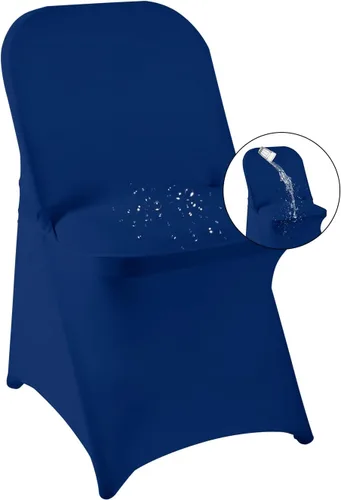 Vista 9 de magalo Paquete de 12 fundas para sillas plegables de elastano negro, impermeables, elásticas, para bodas, fiestas, banquetes de comedor y otros