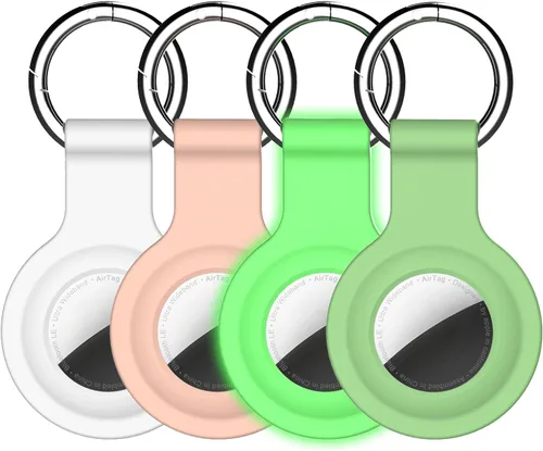 Vista 10 de Paquete de 4 fundas impermeables AirTag con llavero, protector de silicona a prueba de golpes para Apple AirTag de 2ª generación (2026) y 1ª 2 Azul