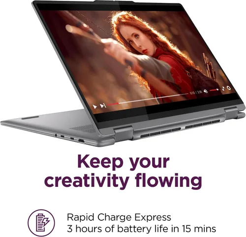 Vista 5 de Lenovo Yoga 7 7i 2 en 1 - Laptop empresarial (pantalla táctil FHD+ de 16 pulgadas, AMD Ryzen 7 7735U (Beat i7-1255U), 16 GB de RAM, SSD de 1 TB