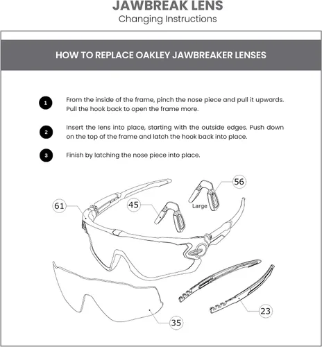 Vista 5 de OAKLEY Original Jawbreaker Replacement Lenses For Men For Women+ Bundle Microfiber Pouch -FRAMES NOT INCLUDED
