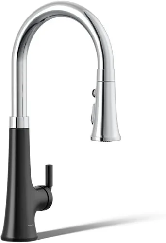 Vista 32 de KOHLER 23767-BL Grifo de tono de barra de cocina de un solo mango, grifo de fregadero de preparación, grifo de barra húmeda, grifo para fregadero