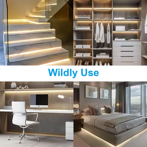 Vista 6 de Luces LED de neón en forma de cuerda, tira de luces de neón blancas cálidas de 16.4 pies/5m, tira LED impermeable flexible de 12V, luces de neón