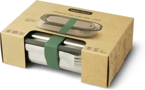 Vista 9 de Black+Blum - Lonchera de acero inoxidable 3 en 1, a prueba de fugas, multifuncional, sin plástico, con válvula de vacío, caja Bento con divisor