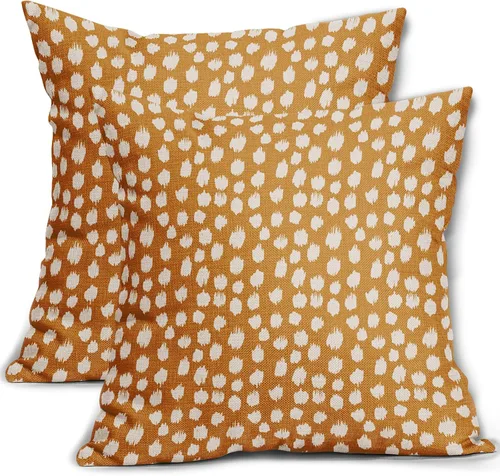 Vista 87 de Sweetshow Juego de 2 fundas de almohada de 16 x 16 pulgadas, diseño bohemio, con diseño de lunares, moderno y moderno, para exteriores, decorativas