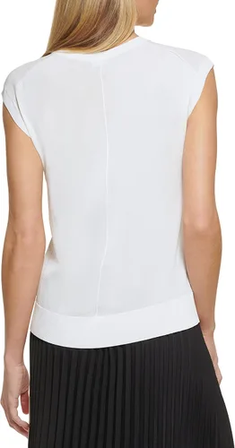 Vista 4 de DKNY Suéteres ligeros sin mangas con cuello redondo para mujer