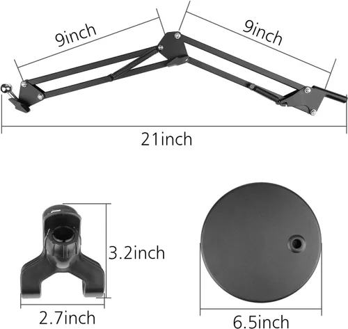 Vista 4 de Chromlives Soporte de teléfono superior - Soporte de brazo articulado con base, soporte ajustable para teléfono y tableta 360 grados