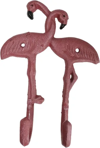 Vista 4 de Ebros Gift Paquete de 2 figuras decorativas de pájaros flamencos rosados del paraíso tropical, 2 clavijas, gancho de doble pared, decoración